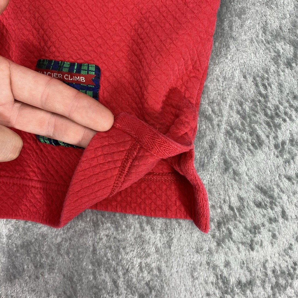 Vtg Gap Shirt Mens Sz L Red Colorblock Henley Quilted Whistler Lodge Patch 90s - Picture 3 of 16